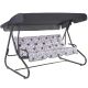 Zahradní houpačka rozkládací na lůžko, 3 místa, 220x157 cm