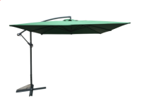 Čtvercový slunečník 8080, boční, zelený, 270 x 270 cm