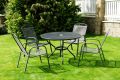 Zahradní kovové křeslo na terasu, černé, stohovatelné
