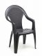 Plastové zahradní křeslo vysoké GIGLIO - grafit