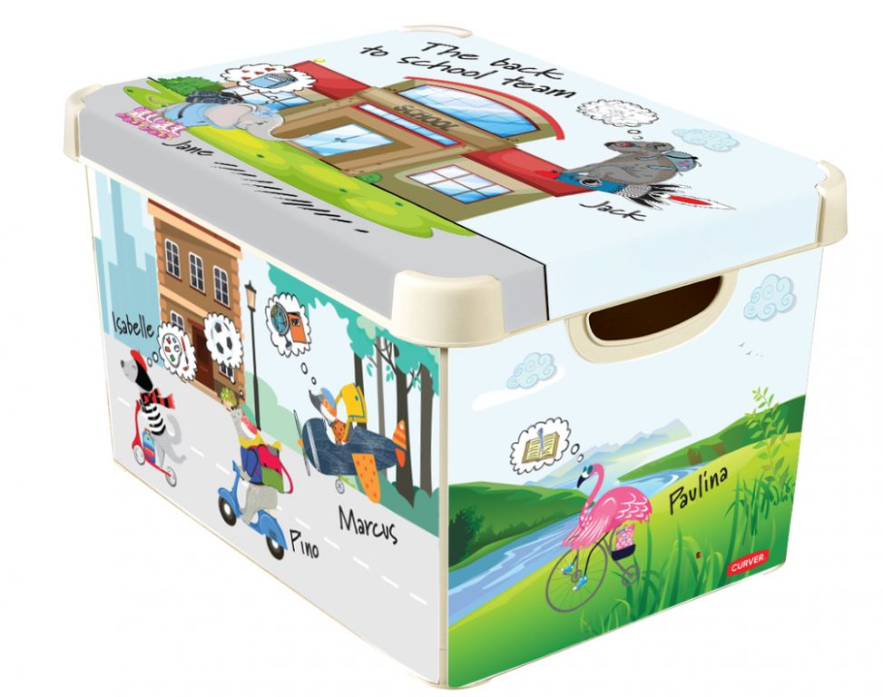 Úložný plastový box BACK TO SCHOOL, 39,5 x 24 x 29,5 cm
