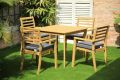 Zahradní jídelní set HARLEY, dřevo/polyester, akácie, 51 kg