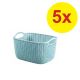 KNIT Košík, 30 x 17 x 22 cm, modrý, 5 ks