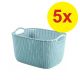 KNIT Košík, 40 x 23 x 30 cm, modrý, 5 ks