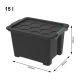 ROTHO Úložný box s víkem EVO SAFE 15 L, plast, černý