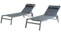 Lehátko kovové Bari, 2ks, šedé