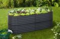 Vyvýšený záhon, plechový, oválný, 240 x 80 x 82 cm