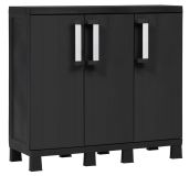 GARAGE třídvéřová skříňka, nízká, černá