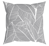 VANESSA dekorační polštář, šedé listy, 43 x 43 cm