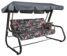 RIMINI zahradní houpačka kovová, květy, 173 x 227 x 143 cm
