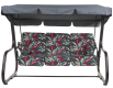 RIMINI zahradní houpačka kovová, květy, 173 x 227 x 143 cm